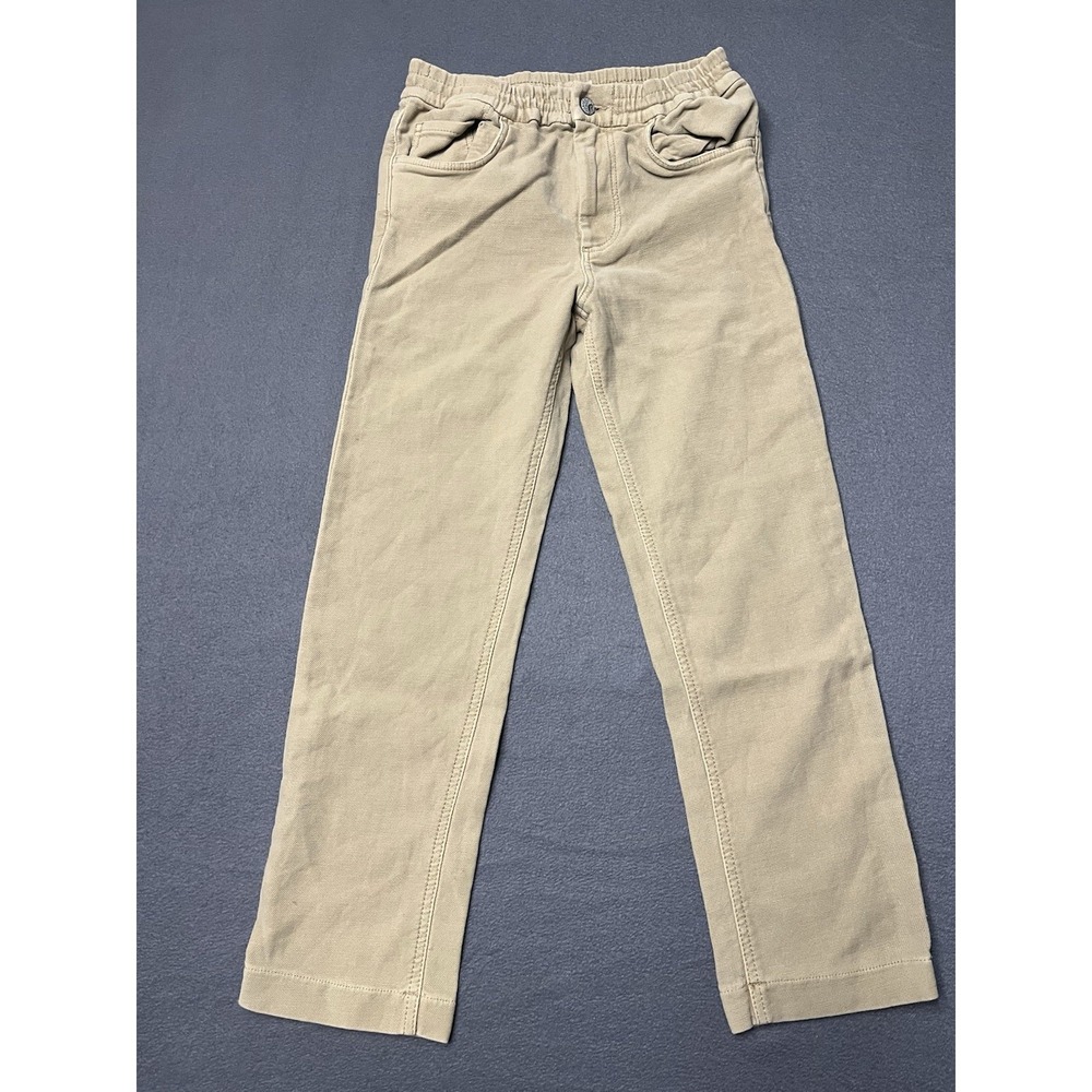 Faherty Stretch Terry Jeans Kids Size 8 Beige Tan 5 Pkt Design Cotton NWOT